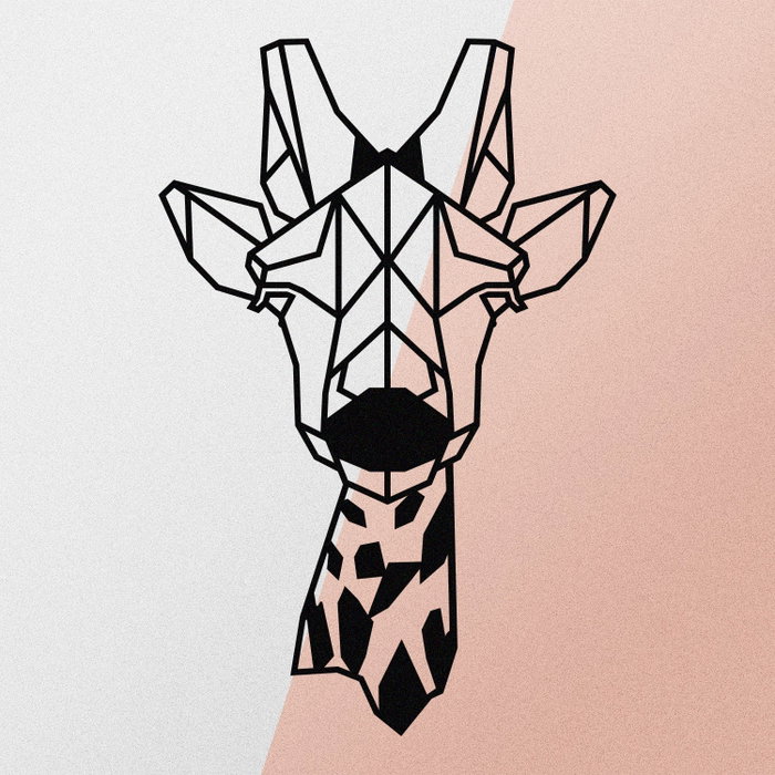 Wallity Gıraffe Metal Decor Negro